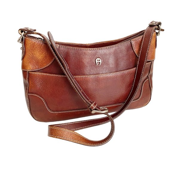 Etienne Aigner Bags Vintage Etienne Aigner Brown Leather Shoulder Bag Purse Adjustable Strap